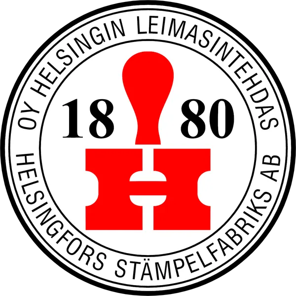 Helsingin Leimasintehdas Oy, Helsingfors Stämpelfabriks Ab, founded in 1880