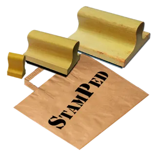 Paper bag marked with a rubber stamp